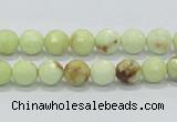 CLE34 15.5 inches 8mm faceted round lemon turquoise beads wholesale