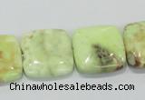 CLE39 15.5 inches 20*20mm square lemon turquoise beads wholesale