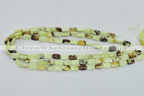 CLE62 15.5 inches 8*12mm faceted rectangle lemon turquoise beads