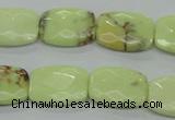 CLE63 15.5 inches 13*18mm faceted rectangle lemon turquoise beads