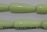 CLE77 15.5 inches 10*30mm teardrop lemon turquoise beads