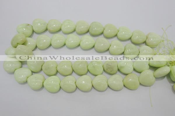 CLE81 15.5 inches 20*20mm heart lemon turquoise beads