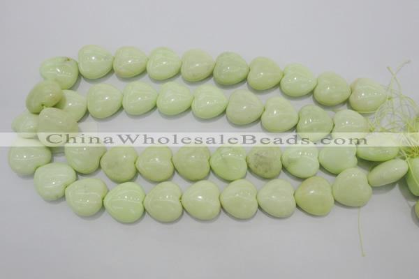 CLE81 15.5 inches 20*20mm heart lemon turquoise beads