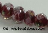 CLG02 12 inches 6*8mm faceted rondelle handmade lampwork beads