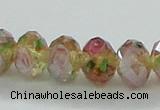 CLG03 12 inches 6*8mm faceted rondelle handmade lampwork beads