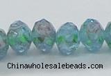 CLG05 12 inches 6*8mm faceted rondelle handmade lampwork beads