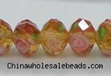 CLG08 12 inches 6*8mm faceted rondelle handmade lampwork beads