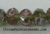 CLG10 12 inches 6*8mm faceted rondelle handmade lampwork beads