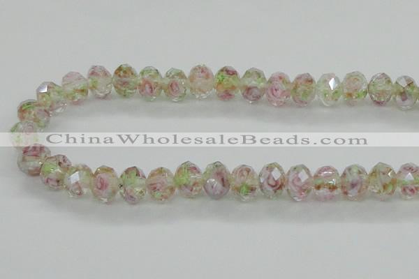 CLG11 12 inches 6*8mm faceted rondelle handmade lampwork beads