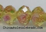 CLG14 13.5 inches 9*12mm faceted rondelle handmade lampwork beads