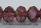 CLG15 13.5 inches 9*12mm faceted rondelle handmade lampwork beads