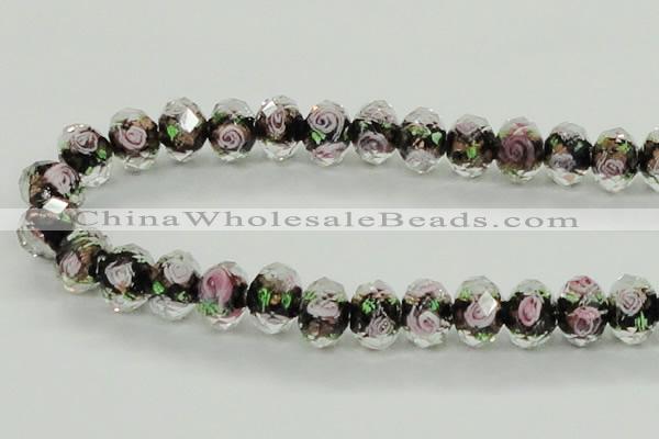 CLG19 13.5 inches 9*12mm faceted rondelle handmade lampwork beads