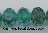 CLG20 13.5 inches 9*12mm faceted rondelle handmade lampwork beads