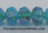 CLG23 13.5 inches 9*12mm faceted rondelle handmade lampwork beads