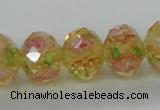 CLG26 15 inches 8*10mm faceted rondelle handmade lampwork beads