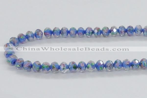 CLG30 15 inches 8*10mm faceted rondelle handmade lampwork beads