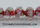 CLG32 15 inches 8*10mm faceted rondelle handmade lampwork beads