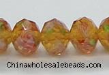 CLG34 15 inches 8*10mm faceted rondelle handmade lampwork beads