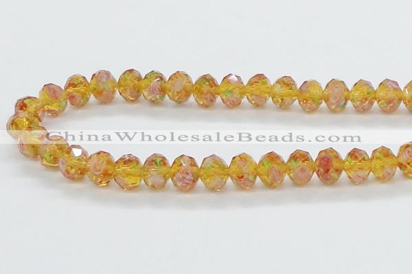 CLG34 15 inches 8*10mm faceted rondelle handmade lampwork beads