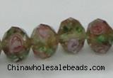 CLG35 15 inches 8*10mm faceted rondelle handmade lampwork beads