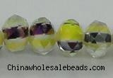 CLG36 14 inches 8*10mm faceted rondelle handmade lampwork beads