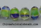 CLG38 14 inches 8*10mm faceted rondelle handmade lampwork beads