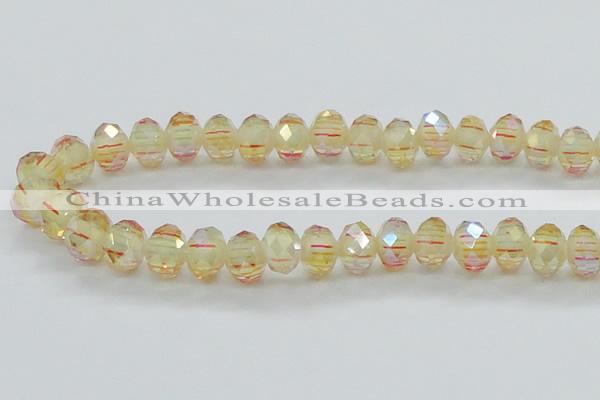 CLG39 14 inches 8*10mm faceted rondelle handmade lampwork beads