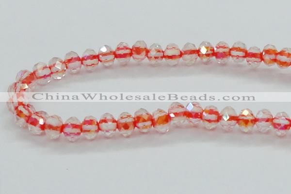 CLG40 14 inches 8*10mm faceted rondelle handmade lampwork beads