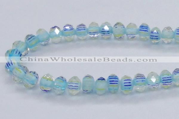 CLG44 13 inches 9*12mm faceted rondelle handmade lampwork beads