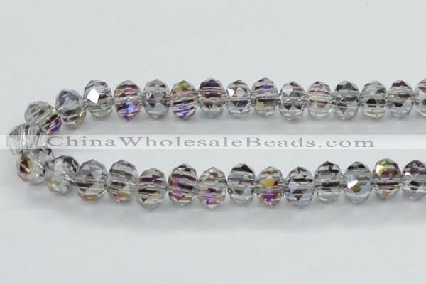 CLG49 13 inches 9*12mm faceted rondelle handmade lampwork beads