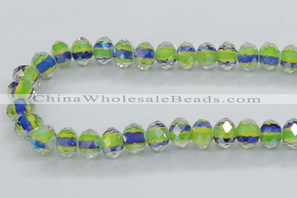 CLG50 13 inches 9*12mm faceted rondelle handmade lampwork beads