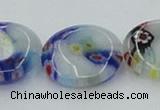 CLG518 16 inches 16mm flat round lampwork glass beads wholesale