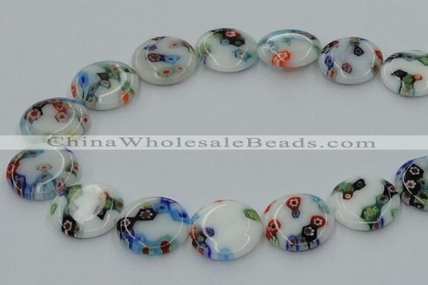 CLG519 16 inches 20mm flat round lampwork glass beads wholesale