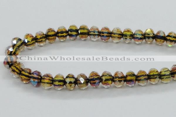 CLG54 13 inches 9*12mm faceted rondelle handmade lampwork beads