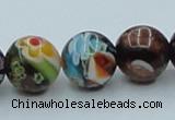 CLG541 16 inches 10mm round goldstone & lampwork glass beads