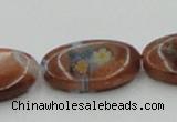 CLG554 16 inches 12*18mm oval goldstone & lampwork glass beads