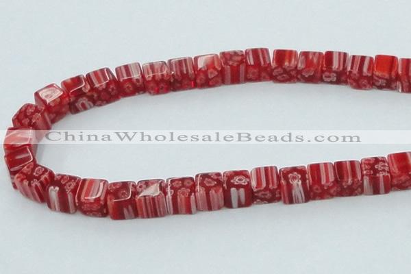 CLG564 16 inches 8*8mm cube lampwork glass beads wholesale