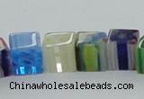 CLG567 16 inches 8*8mm cube lampwork glass beads wholesale