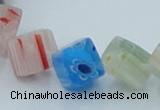 CLG569 16 inches 8*8mm cube lampwork glass beads wholesale