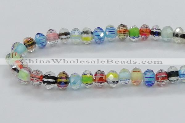 CLG57 13 inches 9*12mm faceted rondelle handmade lampwork beads