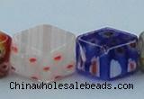 CLG578 16 inches 10*15mm faceted cuboid lampwork glass beads