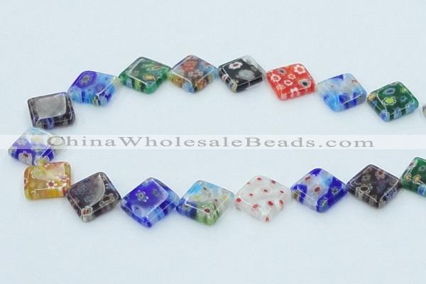 CLG586 16 inches 14*14mm diamond lampwork glass beads wholesale