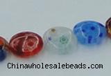 CLG587 16 inches 10mm flat round lampwork glass beads wholesale