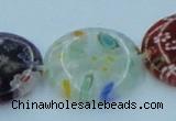 CLG596 16 inches 20mm flat round lampwork glass beads wholesale