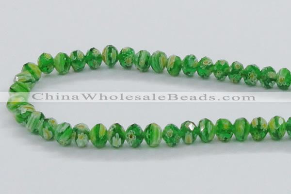 CLG62 15 inches 8*10mm faceted rondelle handmade lampwork beads