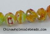 CLG64 15 inches 8*10mm faceted rondelle handmade lampwork beads