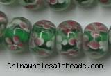 CLG769 14.5 inches 8*12mm rondelle lampwork glass beads wholesale