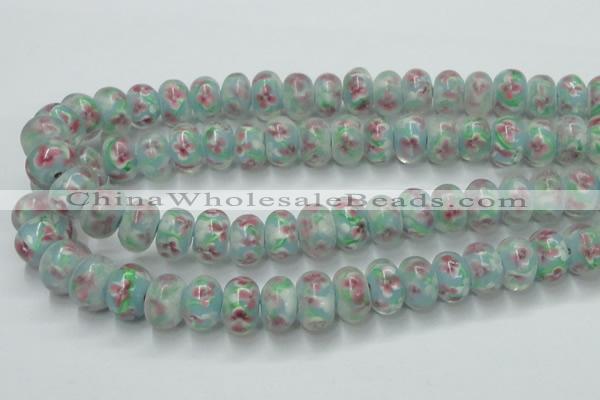 CLG773 14.5 inches 8*12mm rondelle lampwork glass beads wholesale