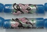 CLG786 15.5 inches 10*40mm cylinder lampwork glass beads wholesale