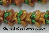 CLG790 15.5 inches 11*13mm rose lampwork glass beads wholesale